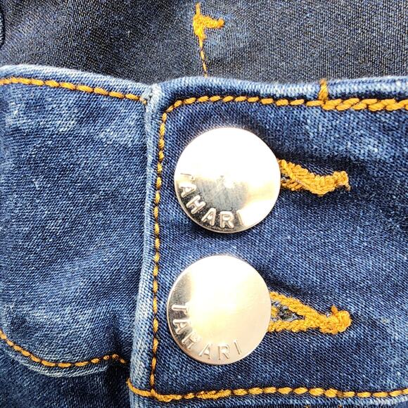 Tahari Jeans Womens 22W Blue Charlotte Comfort Luxe Double Button Skinny Stretch - Picture 2 of 13